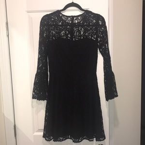 Black Lace Long Sleeve Dress